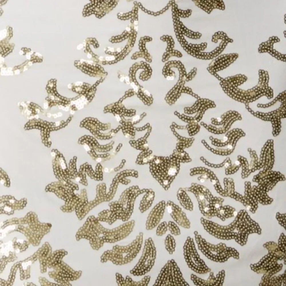 B Darlin Bodycon Dress with Sequins Gold Ivory - Picture 15 of 16